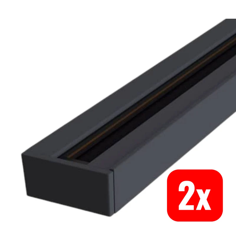 2x B-Ware Maytoni 1-Phasen Schiene Track in Schwarz 100 cm Schienenleuchtsystem 2 STÜCK