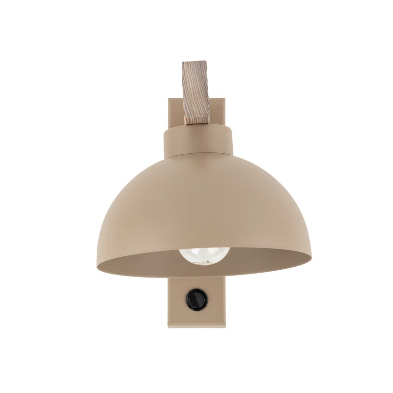B-Ware Wandleuchte Wandlampe Oslo sandfarben Metall Leuchte Lampe Licht mit Schalter298