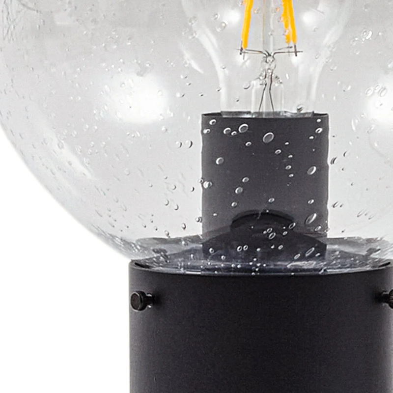 B-Ware Sockelleuchte Außenleuchte Lindby Lampe Dangan Glas Aluminium schwarz Sensor