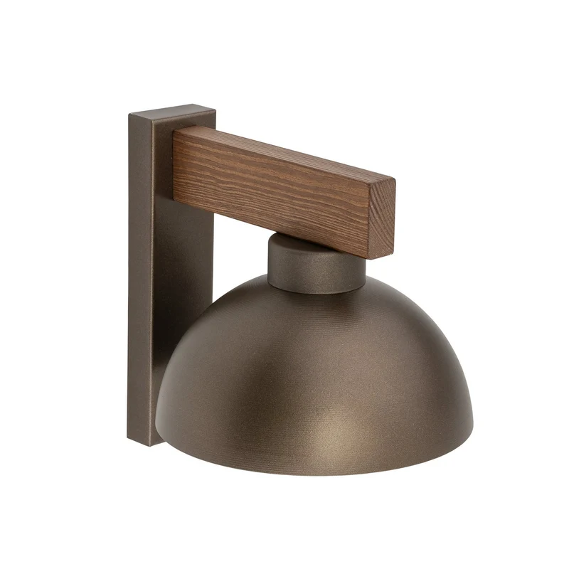 B-Ware Wandleuchte Wandlampe Oslo Metall Braun E27 Schalter 20 cm hoch