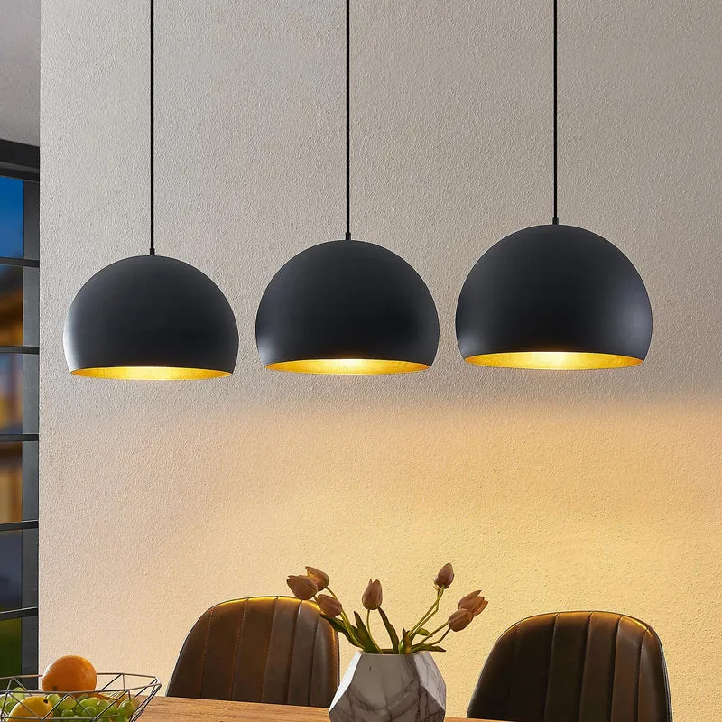 B-Ware Lindby Pendellampe Hängeleuchte Tarjei 146cm schwarz gold Metall SIEHE TEXT/FOTO
