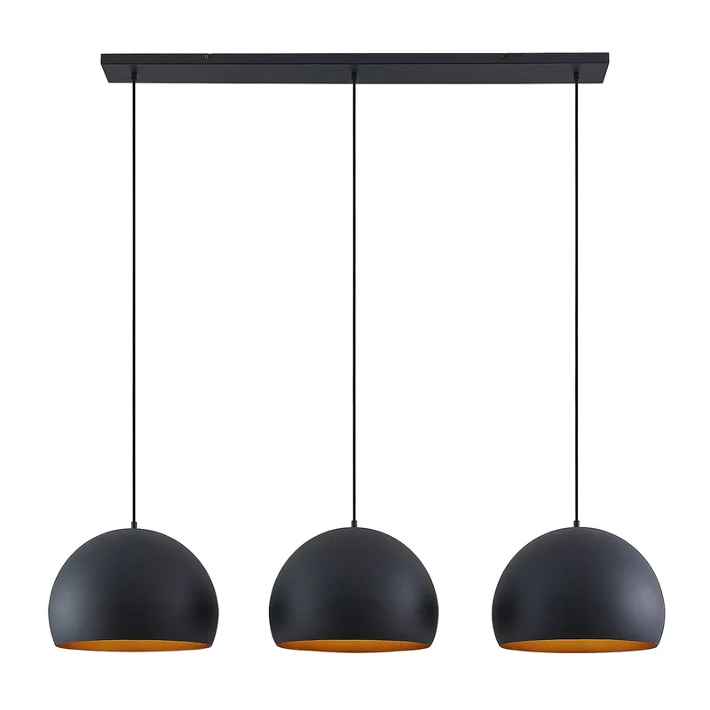 B-Ware Lindby Pendellampe Hängeleuchte Tarjei 146cm schwarz gold Metall SIEHE TEXT/FOTO