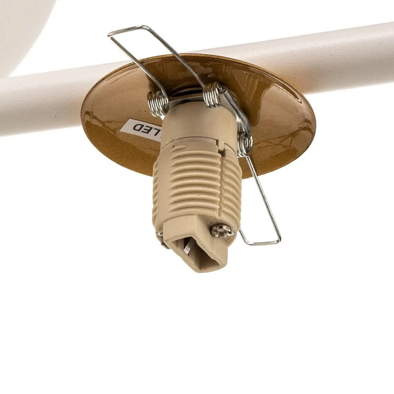 B-Ware Gama Hängeleuchte Pendelleuchte Lampe LED weiß gold fünfflammig Stahl Glas