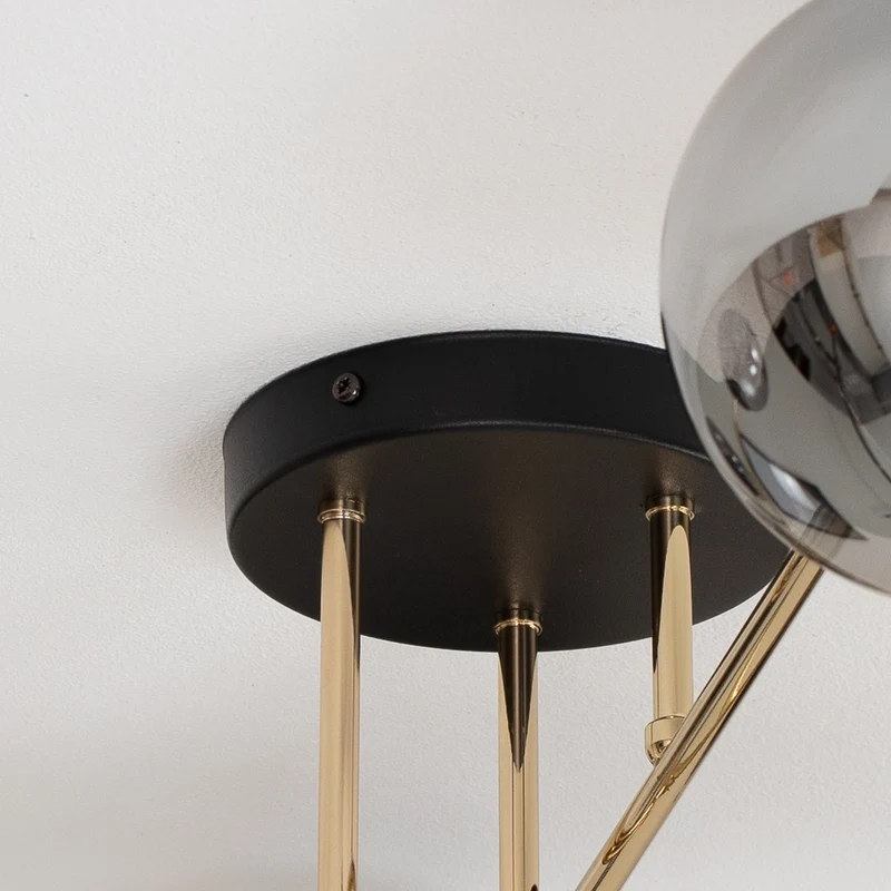 B-Ware Deckenleuchte Lampe Euluna Glassy Deckenlampe rauchgrau transparent gold Glas
