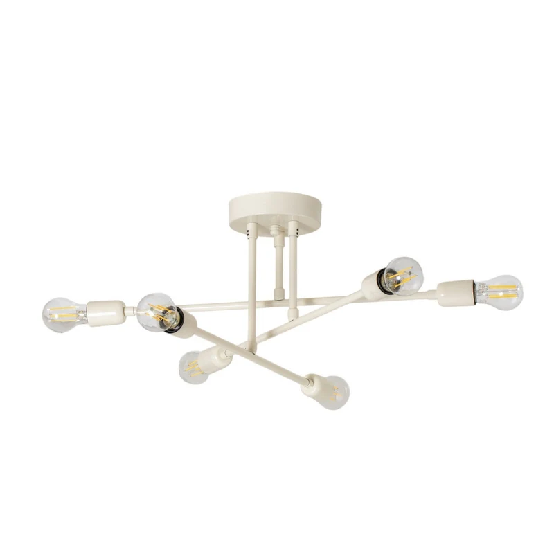 B-Ware Opviq Flower Deckenleuchte Lampe LED cremeweiß Metall sechsflammig IP20 E27876