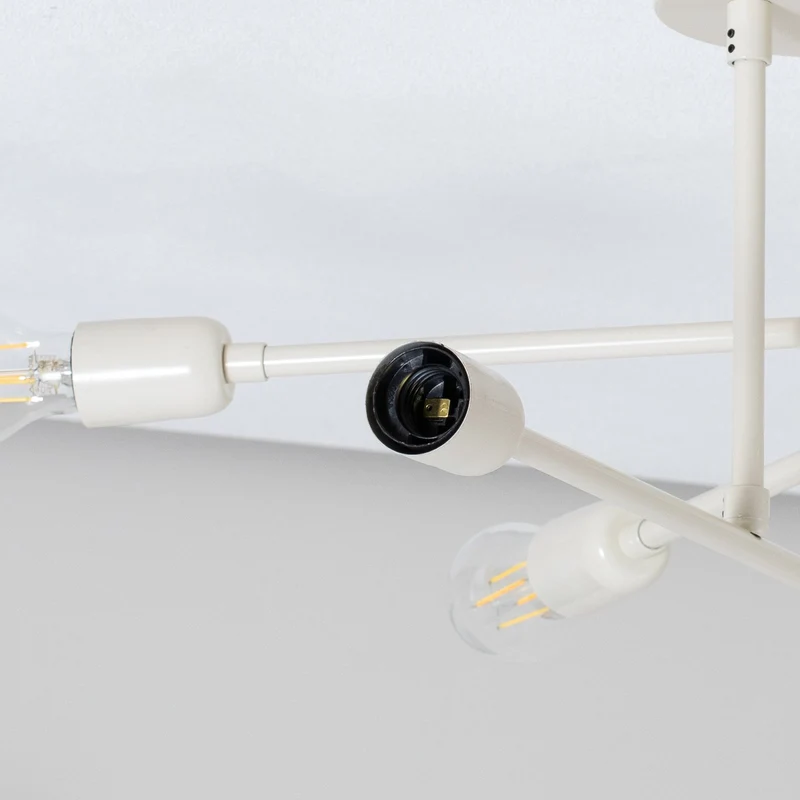 B-Ware Opviq Flower Deckenleuchte Lampe LED cremeweiß Metall sechsflammig IP20 E27876