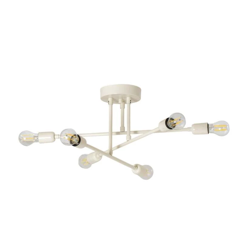 B-Ware Opviq Flower Deckenleuchte Lampe LED cremeweiß Metall sechsflammig IP20 E27876
