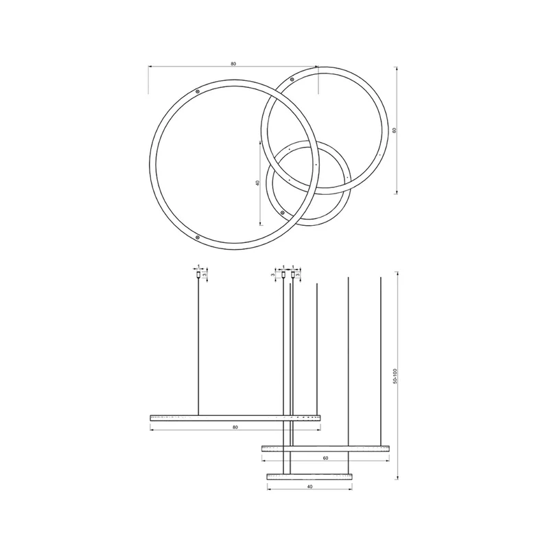 B-Ware Galaxia LED Hängelampe Pendelleuchte schwarz Kunststoff Metall Wohnzimmerla101