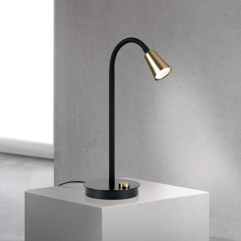 B-Ware Orion Tischleuchte Tischlampe Dotty Schwarz Gold Leuchte Beleuchtung Wohnzimmer