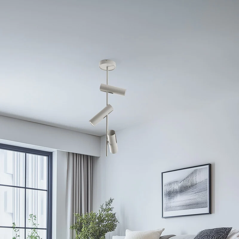 B-Ware SIGMA Deckenspot Leda 3 Strahler Lampe taupe Stahl GU10 3-flammig Höhe 76 cm 104