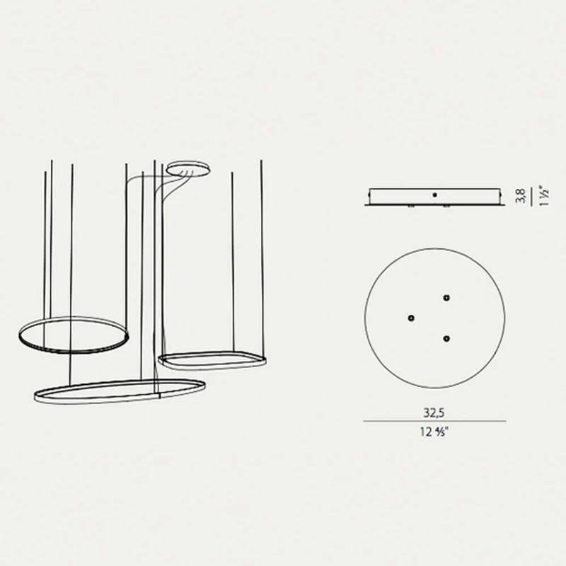 Panzeri Zero Baldachin für Round / Ellipse / Square