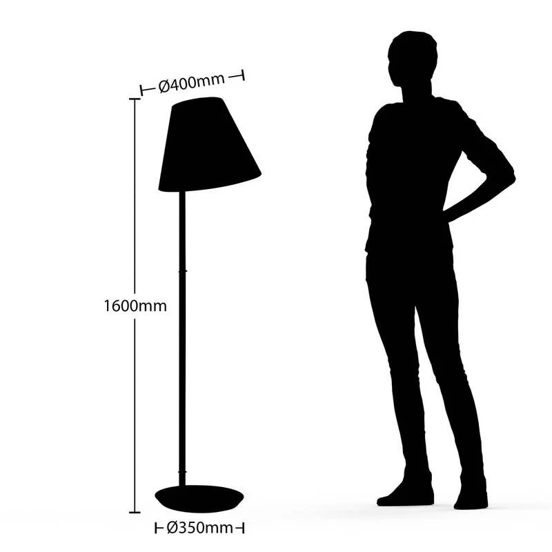B-Ware Lucande Stehleuchte Jinda LED Lampe Leuchte E27 weiß Holz 160cm Höhe 40cm