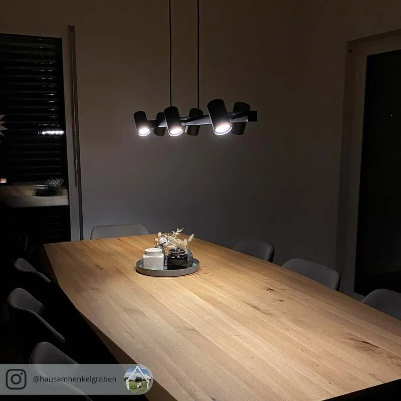 B-Ware Lindby Hängeleuchte Savoli LED Pendelleuchte dimmbar schwarz 116cm 6-flg. Lampe