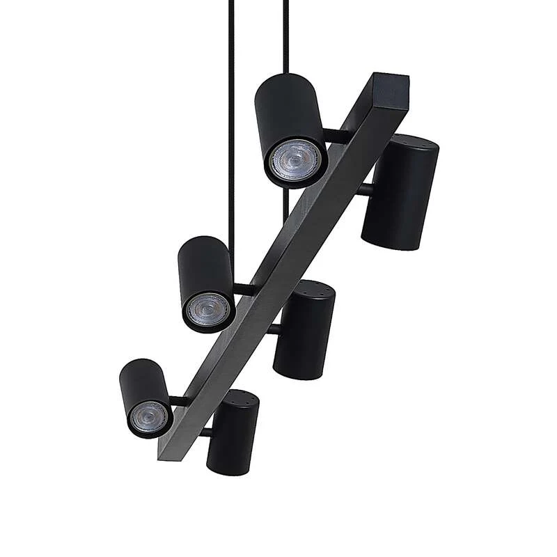 B-Ware Lindby Hängeleuchte Savoli LED Pendelleuchte dimmbar schwarz 116cm 6-flg. Lampe