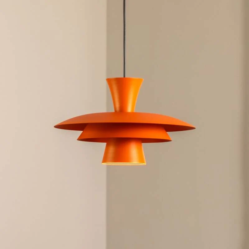 B-Ware Luminex Hängeleuchte Plato LED Pendelleuchte Lampe dimmbar orange Ø38cm 24cm
