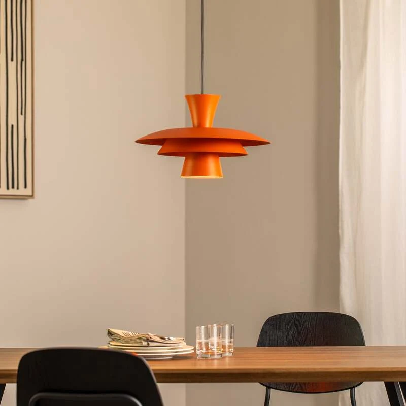 B-Ware Luminex Hängeleuchte Plato LED Pendelleuchte Lampe dimmbar orange Ø38cm 24cm