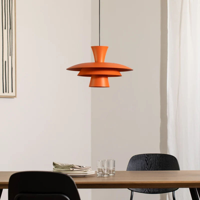 B-Ware Luminex Hängeleuchte Plato LED Pendelleuchte Lampe dimmbar orange Ø38cm 24cm