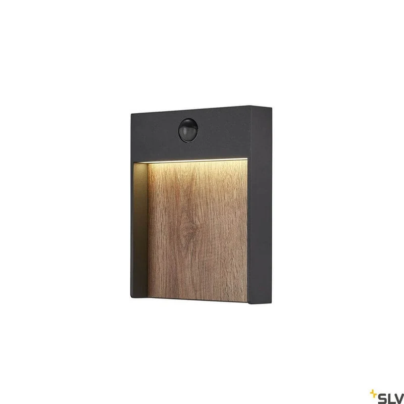 Flatt Sensor LED Outdoor-Wandlampe 3000K Anthrazit, Braun