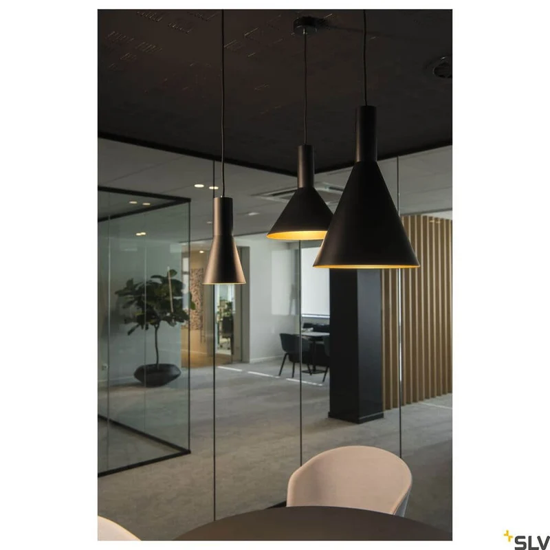 Phelia 280 E27 Pendellampe Schwarz, Gold