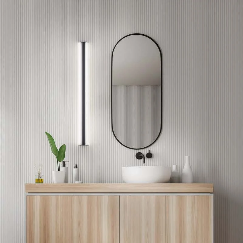 B-Ware Helestra Spiegellampe Spiegelleuchte LED Loom Badezimmer Schwarz 90 cm 36 W IP44