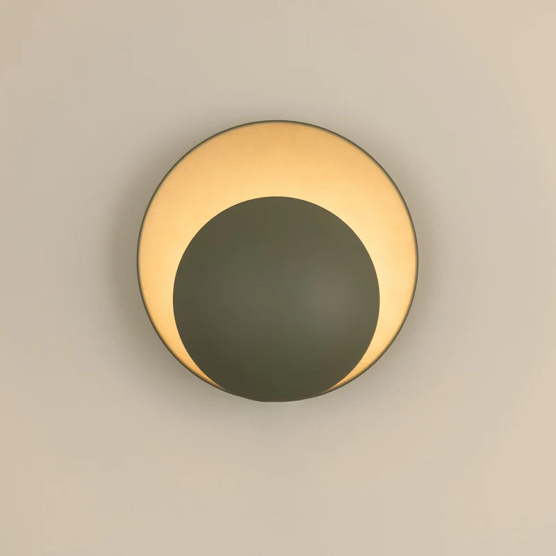 B-Ware Globen Lighting Wandleuchte Wandlampe Orbit Metall Moosgrün Ø 30 cm E14 LED