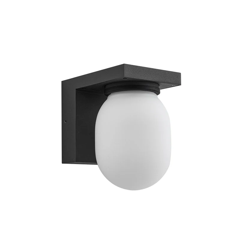B-Ware Lucande Außenwandleuchte Wandlampe Ovaali Glas dunkelgrau IP65 Außenlampe