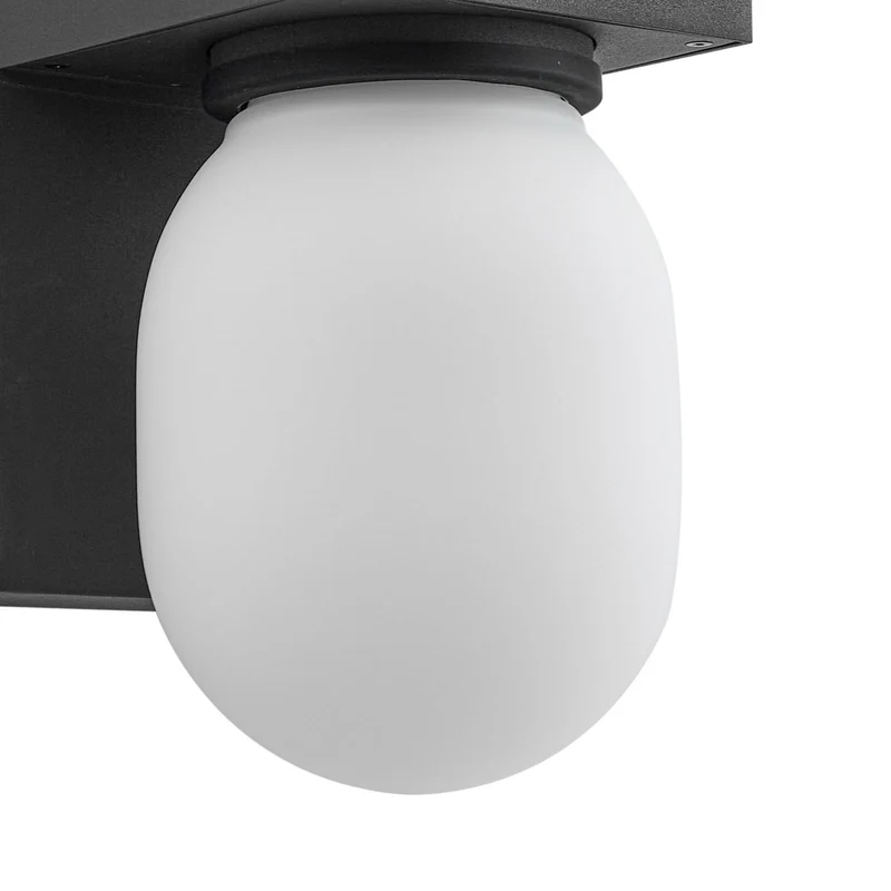 B-Ware Lucande Außenwandleuchte Wandlampe Ovaali Glas dunkelgrau IP65 Außenlampe