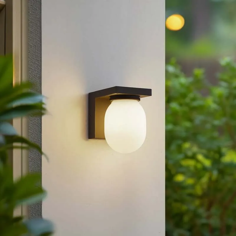 B-Ware Lucande Außenwandleuchte Wandlampe Ovaali Glas dunkelgrau IP65 Außenlampe