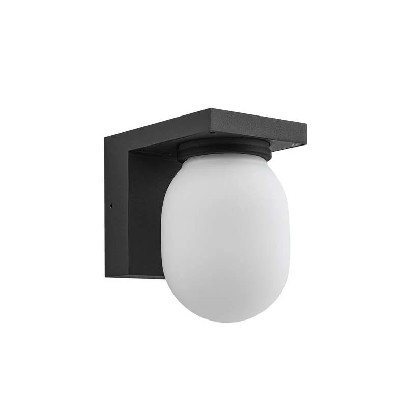 B-Ware Lucande Außenwandleuchte Wandlampe Ovaali Glas dunkelgrau IP65 Außenlampe