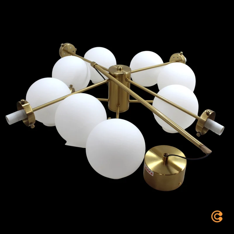 B-Ware KARE Hängeleuchte Pendelleuchte Heavenly Messing Weiß Esszimmer Wohnzimmer Lampe