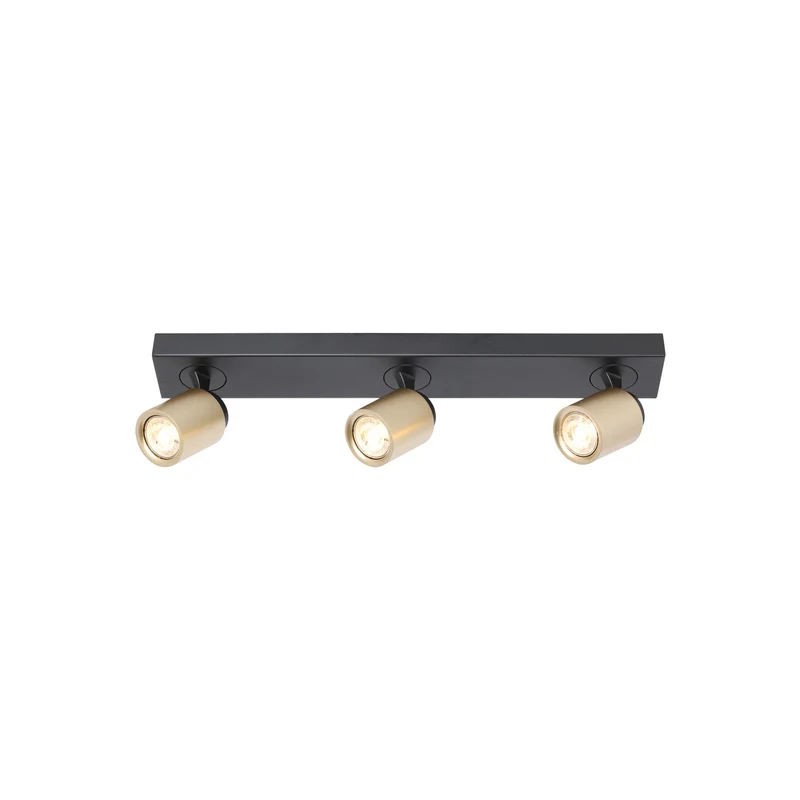 B-Ware freelight Deckenstrahler Deckenleuchte Spot Lampe Schwarz Gold Metall 61 cm