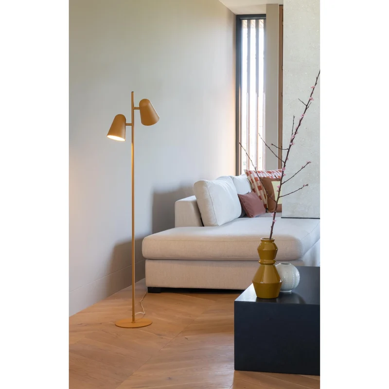 B-Ware IT'S ABOUT ROMI Stehleuchte Lampe Leuchte Salamanca Eisen Senf 2-flammig 145 cm