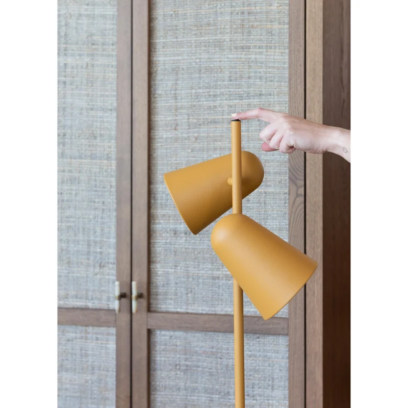B-Ware IT'S ABOUT ROMI Stehleuchte Lampe Leuchte Salamanca Eisen Senf 2-flammig 145 cm