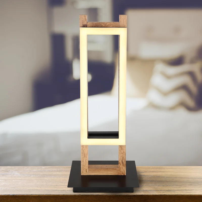 B-Ware Globo LED-Tischlampe Illa Schreibtischlampe Deko-Bürotischleuchte in Holzdesign