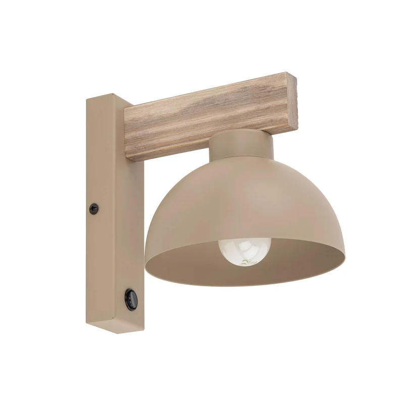 B-Ware Wandleuchte Wandlampe Oslo sandfarben Metall Leuchte Lampe Licht mit Schalter