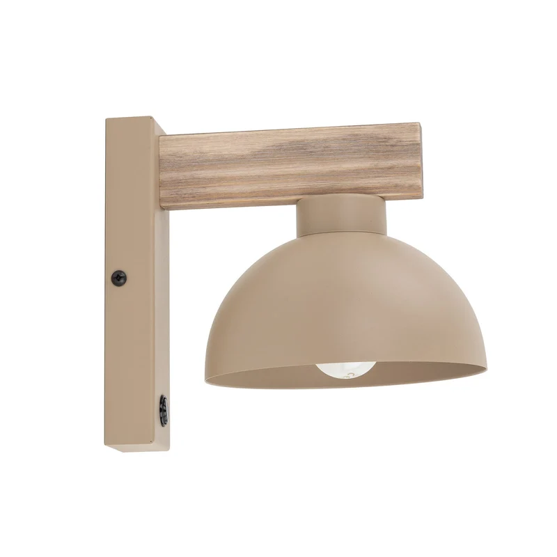 B-Ware Wandleuchte Wandlampe Oslo sandfarben Metall Leuchte Lampe Licht mit Schalter