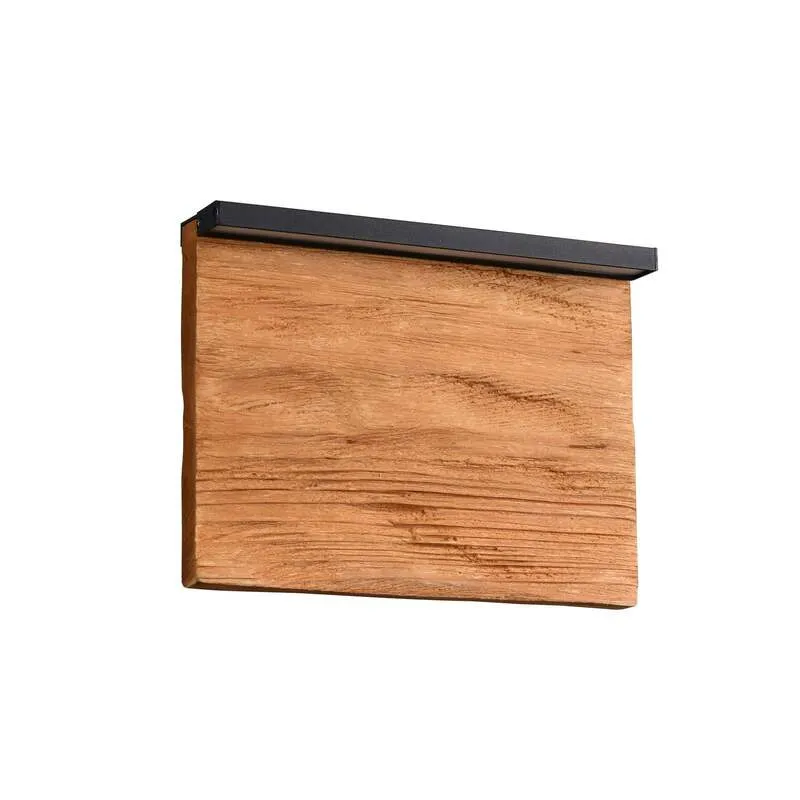 B-Ware Trio Lighting Wandleuchte Wandlampe LED Lampe Kalea Holz Schwarz Beleuchtung