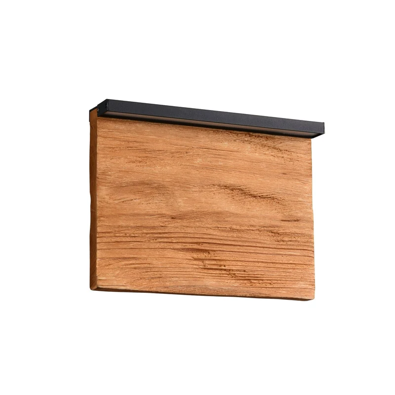 B-Ware Trio Lighting Wandleuchte Wandlampe LED Lampe Kalea Holz Schwarz Beleuchtung