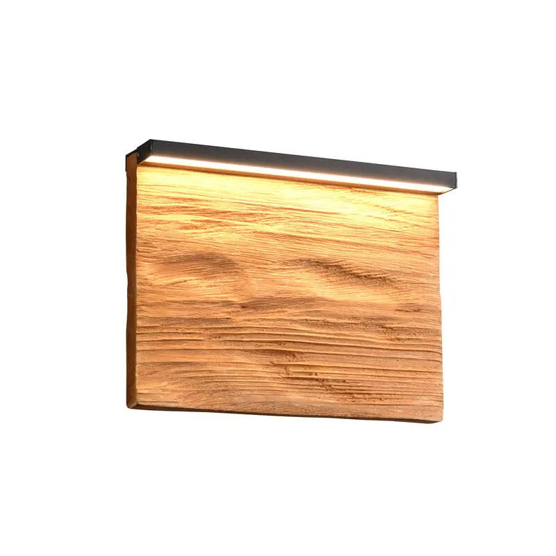 B-Ware Trio Lighting Wandleuchte Wandlampe LED Lampe Kalea Holz Schwarz Beleuchtung
