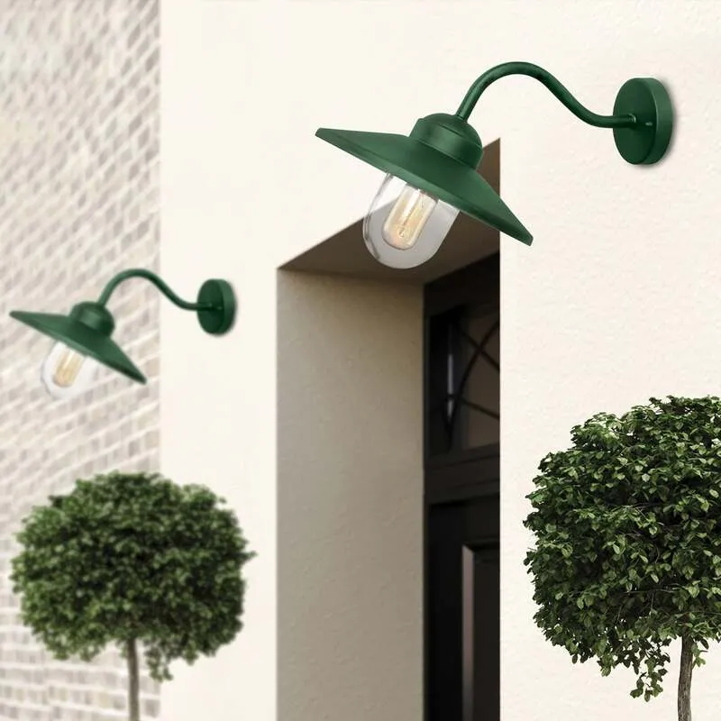B-Ware Elstead Außenwandleuchte Laterne Klampenborg Edelstahl dunkelgrün Außenlampe