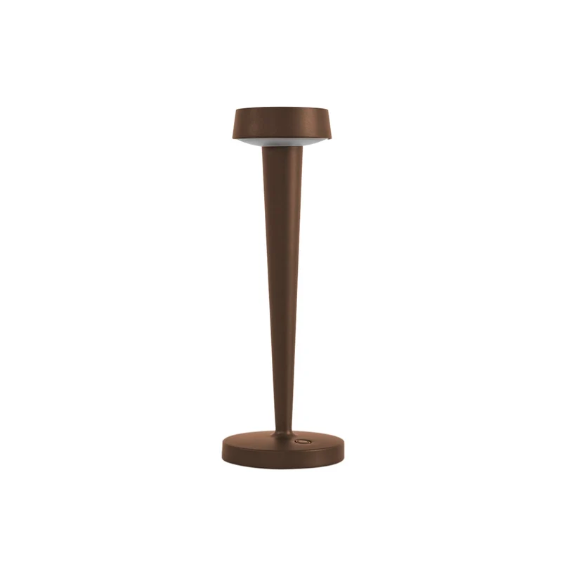 B-Ware Kerzenständer Leuchte Vase Lucande Akku LED Lea Dunkelbraun 28 cm