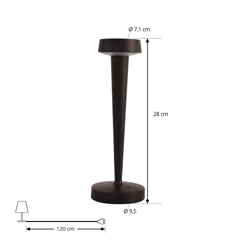 B-Ware Kerzenständer Leuchte Vase Lucande Akku LED Lea Dunkelbraun 28 cm