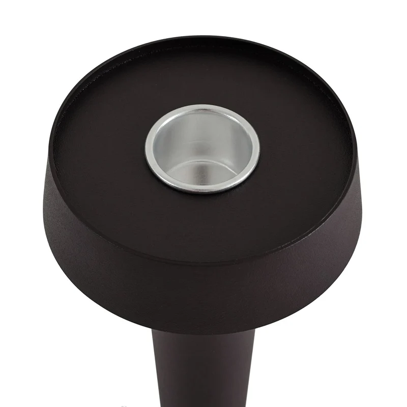 B-Ware Kerzenständer Leuchte Vase Lucande Akku LED Lea Dunkelbraun 28 cm