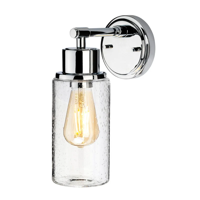 B-Ware Elstead Wandleuchte Wandlampe Morvah Bad chrom poliert Glas Metall IP44