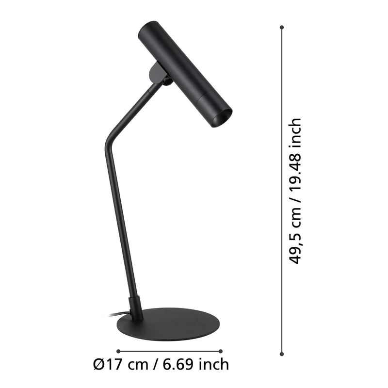 B-Ware Eglo Tischleuchte Nachttischlampe LED Almudaina schwarz Stahl 49 5 cm