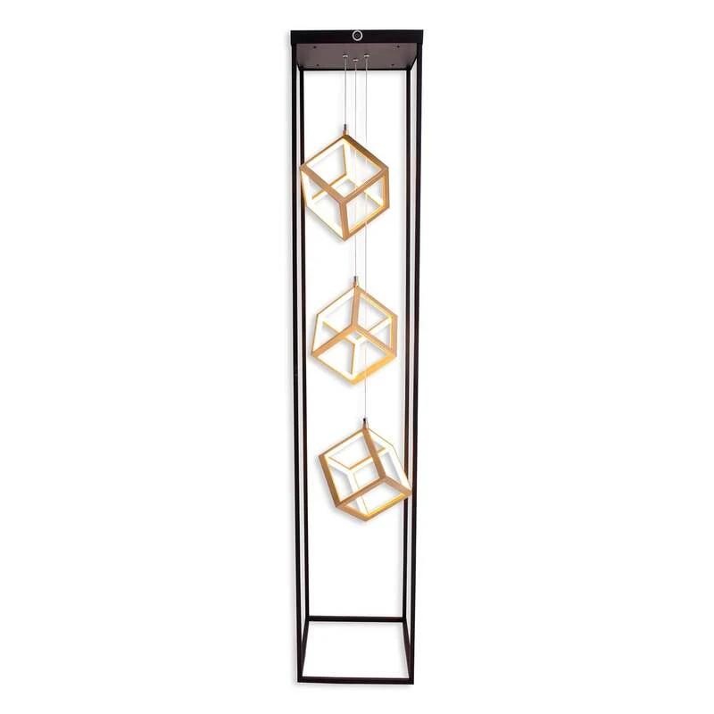 B-Ware Näve Stehleuchte Tripolis LED dimmbar 3-flg schwarz-gold 140cm Leuchte Lampe