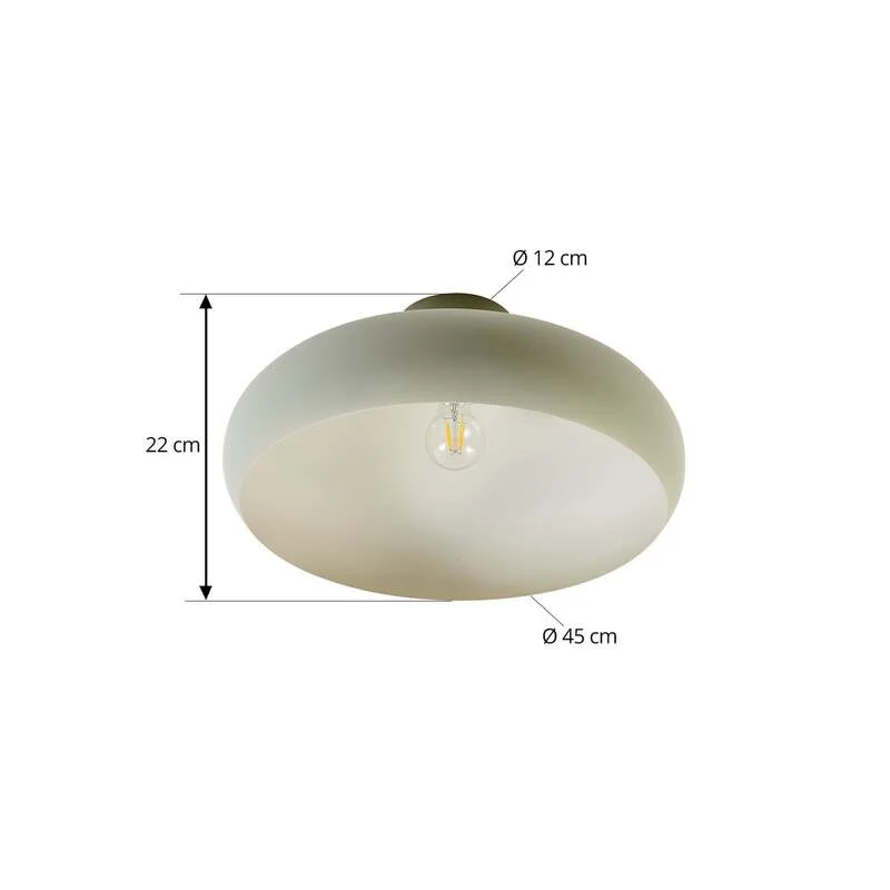 B-Ware Lindby Deckenleuchte Elover LED Lampe Leuchte dimmbar hellgrün Ø45cm 22cm hoch
