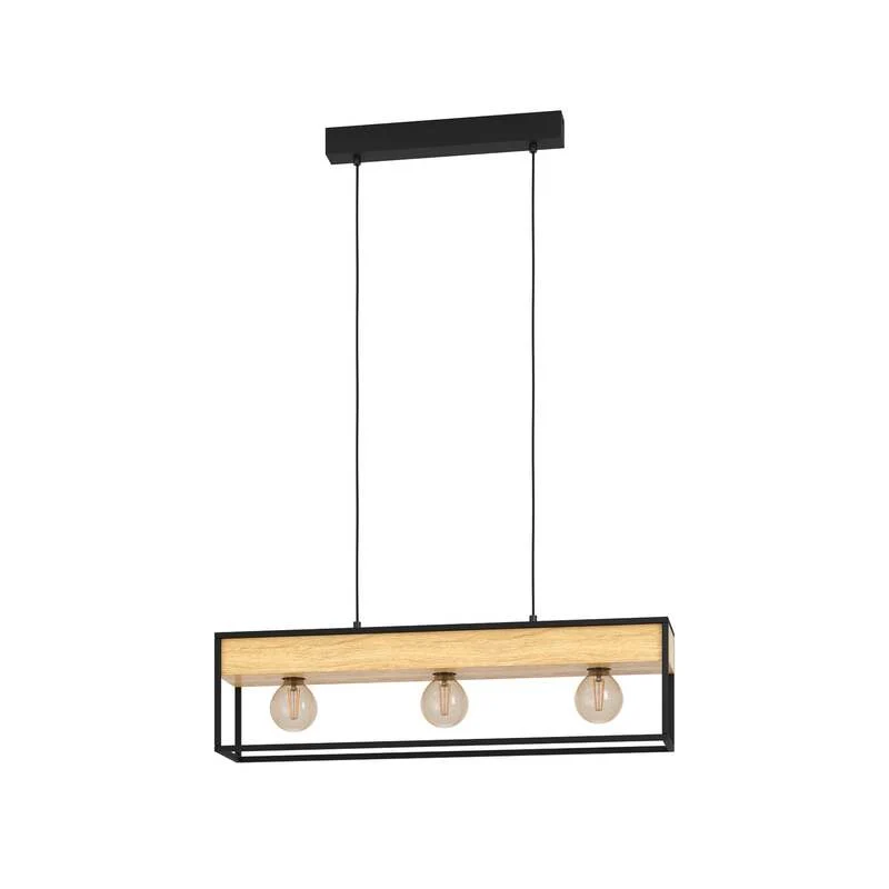 B-Ware Eglo Hängelampe Hängeleuchte Libertad 1 LED Pendelleuchte dimmbar schwarz/holz