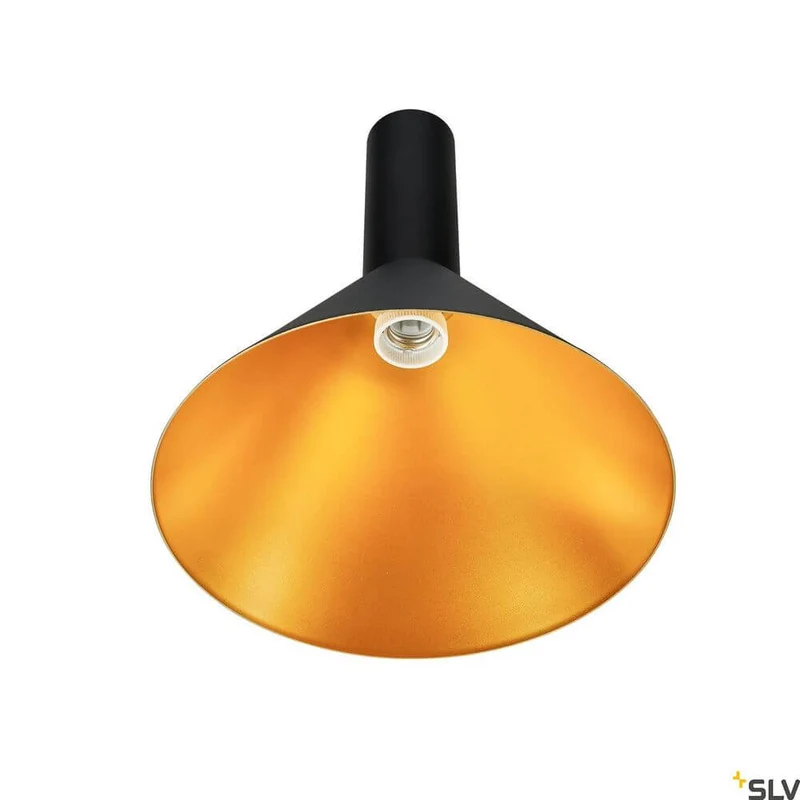 Phelia 275 E27 Pendellampe Schwarz, Gold