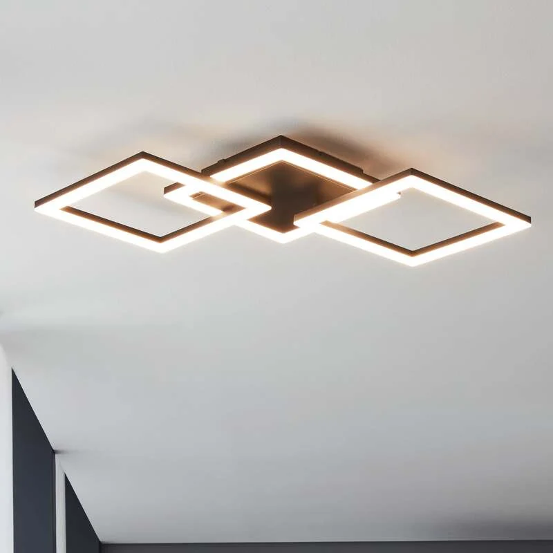 B-Ware Eglo Deckenlampe Paranday-Z LED Lampe dimmbar schwarz weiß 3-flg 65cm 4000lm